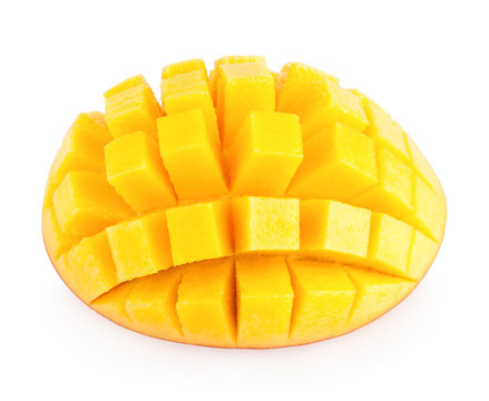 mango slice isolated on white background