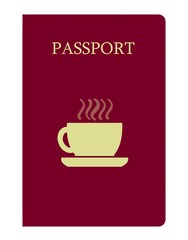 Boisson chaude dans un passeport