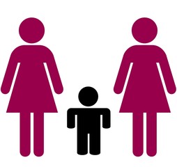 Couple de femmes avec enfant