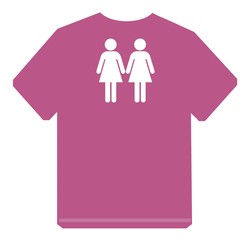 Couple de femme sur un t-shirt rose