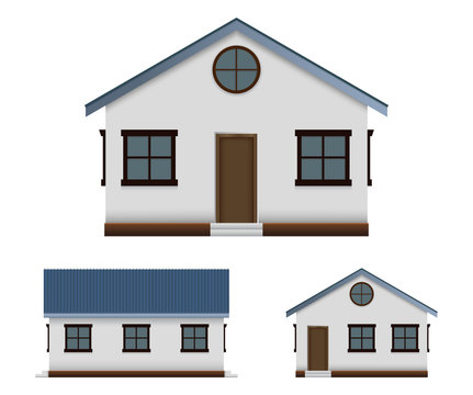 House vector image set in three point of view