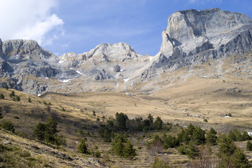 Landscape from Ligurian mountains part of Italian Alps