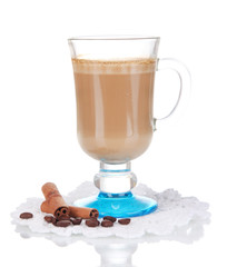 Layered coffee isolated on white