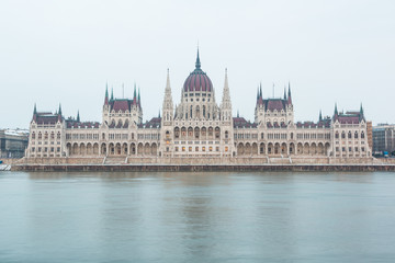 Fototapeta na wymiar Danube and Parliament Building in Budapest