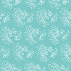 Seamless pattern with doves