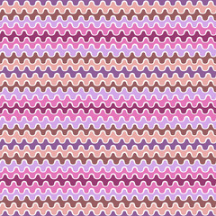 Seamless pattern of wavy stripes in vector