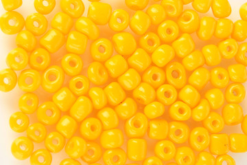 Yellow beads close-up