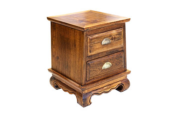 Small wooden cabinet isolated