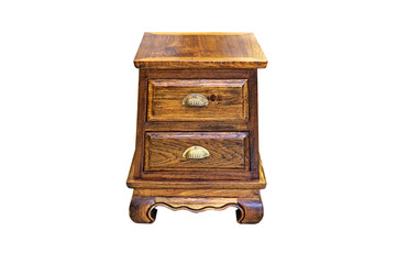 Small wooden cabinet isolated