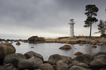 LIghthouse at cloudy weather