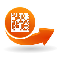 flash code sur bouton web orange - obrazy, fototapety, plakaty