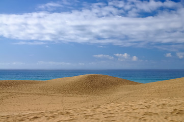 Fototapeta na wymiar Sanddünen bei Maspalomas, Gran Canaria