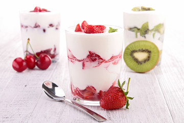 fruits and yogurt