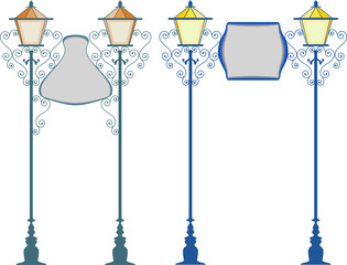 Wrought Iron signage with Lamp