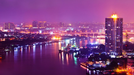 Fototapeta na wymiar Bangkok City Scape nocy