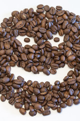 Naklejka premium evil smiling coffee face