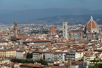 Fototapeta na wymiar Florence, Toskania, Włochy. Widok z Piazza przez Michała Anioła