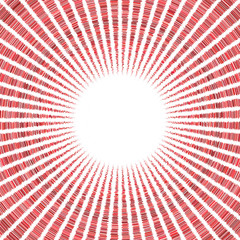 radial red sun pattern on white