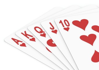 Royal flush heart