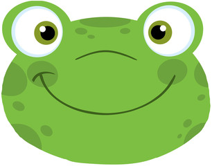 Cute Frog Smiling Head