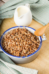 Buckwheat  in ceramic bowl