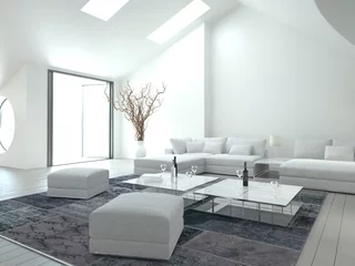 Foto op Canvas Awesome white colored Living Room   Interior Architecture © XtravaganT
