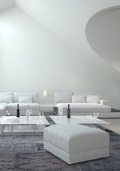 Awesome white colored Living Room | Interior Architecture