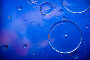 Blue drops of oil