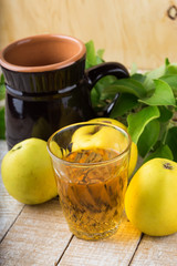 Glass of apple juice