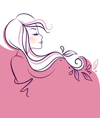 Beautiful woman's profile doodle