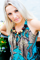 Naklejka premium Young blonde woman portrait
