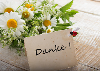 Wild flowers with card