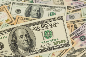 Viele Dollar Geldscheine