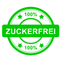 Stempel rund grün - 100% Zuckerfrei