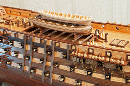 miniature model of the unfinished ship