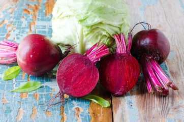 Fresh cabbage and beets © teleginatania