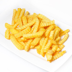 fries on white background