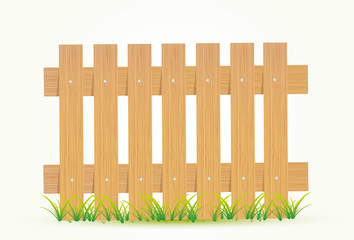 Wooden fence. Vector