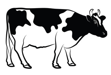 Cow silhouette isolated on white - 52895328