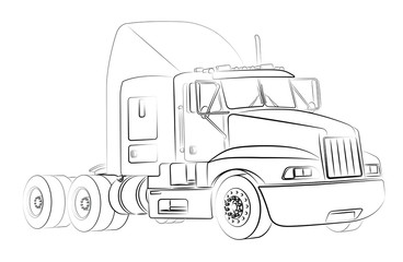 Truck isolated on white