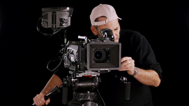 cameraman working with a cinema camera