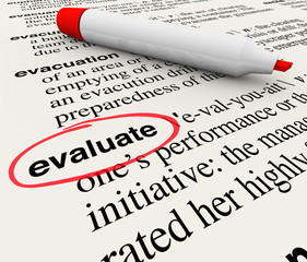 Obraz premium Evaluate Word Dictionary Definition Feedback Review