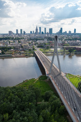Obrazy na Plexi  Warsaw panorama, Świętokrzyski bridge