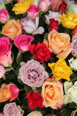 Mixed flower arrangement in bright colors