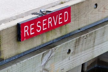 Obraz premium Reserved Parking For Boat. Marine Sign