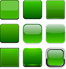 Square green app icons.