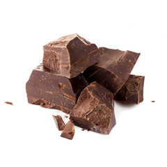 Pieces of dark chocolate
