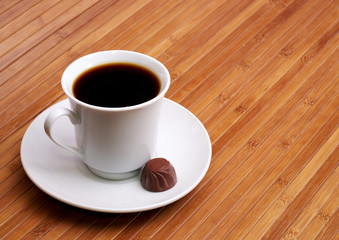 Obraz premium Coffee with candys. Morning meal