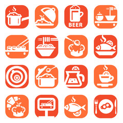 color food vector icon set