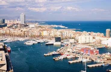  Port Vell in Barcelona from high point